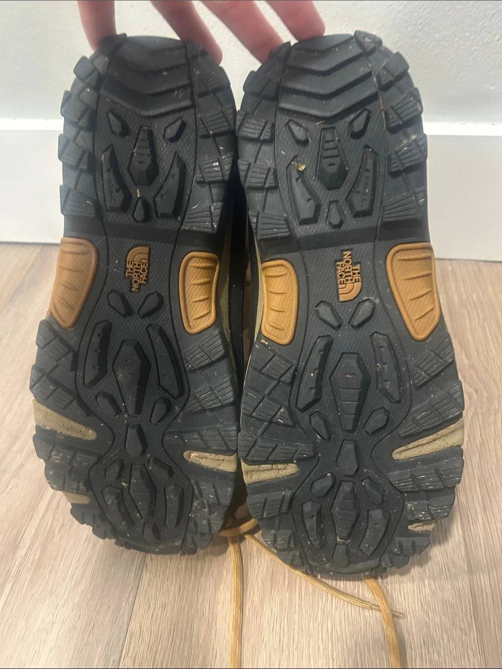 The North Face Tan and Black Insulated Lace-Up Winter Boots (11.5)